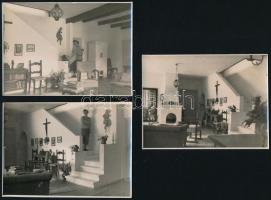 1949-1950 Régi szobabelsők, 7 db fotó, 11×8 cm