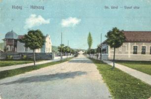 Hátszeg, Hateg, Wallenthal; Vasút utca / Strada Garei / railway street (Rb)