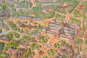 1885. évi Budapesti Országos Általános Kiállítás. [Látképe/térképe.] Bp., 1885., Deutsch M., 1 t.(ch...