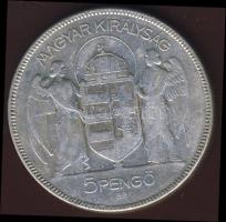 1930. 5P Ag "Horthy jobbra" T:3