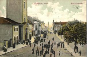 1907 Rimaszombat, Rimavska Sobota; Erzsébet tér, üzletek / square, shops