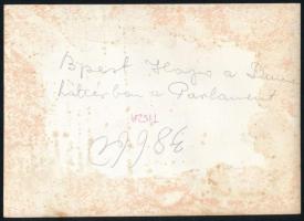 cca 1935 Budapest, A Tisza hajó végighalad a Dunán a Parlament előtt, MFI fotó, hátoldalon feliratoz...