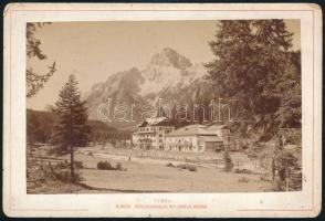 1895 Dél-Tirol, Schludercbach, Croda Rossa, keményhátú fotó, 11×17 cm / Bolzano, Carbonin / Schludercbach