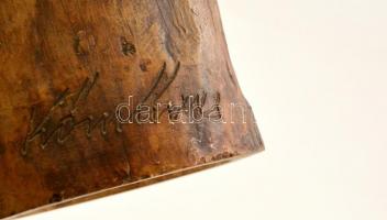 cca 1930 Apostol, Kőműves Kerámia, terrakotta szobor, jelzett (Kőműves), kis kopásokkal, m: 48 cm