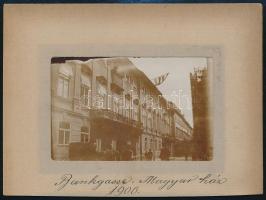 1906 Bécs, Bankgassse 4-6, Magyar-ház (ma a magyar nagykövetség), fotó karton tartóban, 5×8 cm