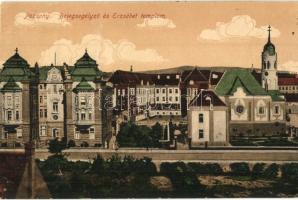 Pozsony, Pressburg, Bratislava; Betegsegélyező és Erzsébet templom / medical support office, church (EK)