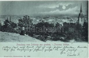 1899 Pozsony, Pressburg, Bratislava; vom Schlosse gesehen / látkép a várból / view from the castle (EK)