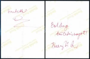 Fullajtár Andrea és Ónodi Eszter színésznők aláírása az őket ábrázoló fotó hátoldalán, 2 db