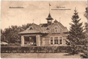 1923 Balatonföldvár, Mária kert, Heinrich Ferencz nyaralója.  Gerenday Gyula kiadása (EK)