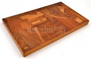 Radványi jelzéssel: Utcarészlet falikép, fa intarzia, 25×15 cm