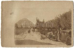 1908 Déva, Deva; Vár, vízpart / castle, riverside. photo (EK)