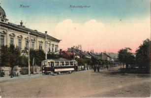 1917 Kassa, Kosice; Klobusitzky körút, villamos. Benczur Vilmos felvétele / street, tram