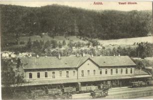 Anina, Stájerlakanina, Steierdorf; vasútállomás vagonokkal / Bahnhof / railway station with wagons