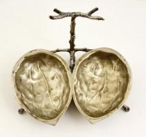 Szandrik A.E. diós alpakka kínáló, jelzett, m: 23 cm, 32×21 cm