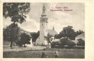 Káposztafalva (Káposztafalu), Kabsdorf, Hrabusice; templom, kiadja özv. Róth Jakabné / church (EK)