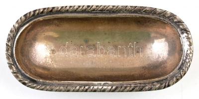 Ezüst(Ag) oroszlánlábas fogvájótartó, jelzett, sérüléssel, 10×4,5×2 cm, nettó: 36,8 g