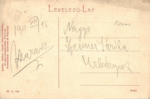 Anina, Stájerlakanina, Steierdorf; vasútállomás gőzmozdonnyal. W.L. 1191. Kaden József kiadása / Bah...
