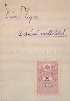 1940 Dávid Lajos (1881-1962) gépelt önéletrajza, aláírásával, okmánybélyeggel