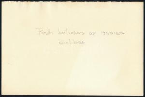 cca 1950 Budapest, külváros autókkal, fotó, hátulján feliratozva, 12×18 cm