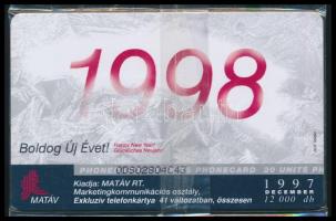 1998 MATÁV közgyűlési meghívó használatlan telefonkártya, bontatlan csomagolásban, Sorszámozott