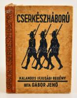 Gábor Jenő: Cserkészháború. Kalandos ifjúsági regény. Bp. (1934.) Győző. Illusztrált kiadói félvászon-kötésben.