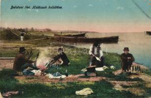 Balaton, Halászok halsütés közben (Rb)