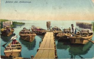 1912 Balaton, Halásztanya halászcsónakokkal (EK)