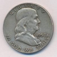 Amerikai Egyesült Államok 1958D 1/2$ Ag Franklin T:2- USA 1958D 1/2 Dollar Ag Franklin C:VF