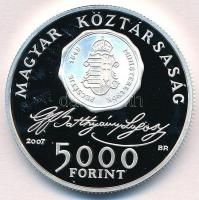 2007. 5000Ft Ag "Batthyány Lajos" tanúsítvánnyal, dísztokban T:PP Adamo EM209