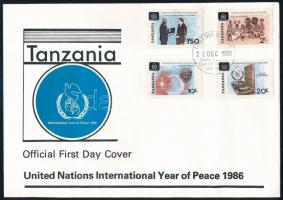 A béke nemzetközi éve sor FDC-n, The International Year of Peace set FDC