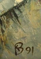 Kondratyuk, Vasiliy Ivanovich (1951- ): Virág csendélet 1991, olaj, vászon, jelzett, fa keretben, 53...