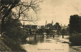 Besztercebánya, Banská Bystrica; Alsó garami híd / lower Hron river bridge (kis szakadás / small tear)