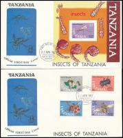 Rovarok sor FDC-n + blokk FDC-n, Insects set on FDC + block on FDC