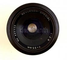 Revuenon-special 35 mm f/2.8 objektív, M42 csatlakozással, belül kissé gombás lencsékkel, Hoya UV sz...
