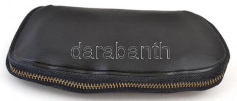 Különféle fotós szűrők Kenko bőrtokban, köztük Hoya Duto, Kenko, Spectral Cross, 49 és 52 mm