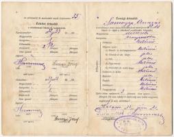 1917-1931 Elemi népiskolai értesítő könyvecske és elemei népiskolai bizonyítvány, 2 db