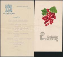 cca 1925-1990 4 db menükártya