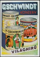 1979 Bp., Pál György: Gschwindt konzerv plakát reprintje, kiadja a Globus Nyomda, 34x24 cm