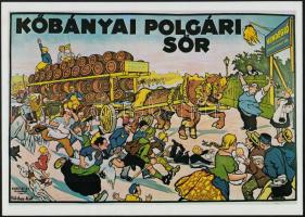 1979 Bp., Földes Imre: Kőbányai polgári sör plakát reprintje, kiadja a Globus Nyomda, 34x24 cm
