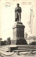 Moscow, Moscou; Monument de Pouchkin / Pushkin statue. Phototypie Scherer, Nabholz & Co. (EK)