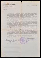 1947 Tájékoztató a Csehszlovákiából áttelepítésre kijelölt magyarok részére. bélyegzővel, aláírásokkal