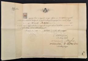 1920 Bp., bírói-ügyvédi bizonyítvány, aláírásokkal, okmánybélyeggel