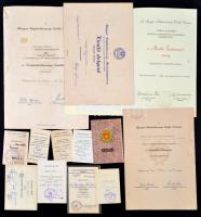cca 1955 Kis vegyes szocialista dokumentum tétel: kitüntetési okiratok, igazolványok, stb., összesen 12 db