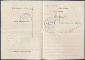 1938 Utazási igazolvány magyar katonai igazgatás alatt álló területre, Budapestről Komáromba