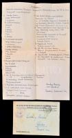 1947 A cseh-magyar lakossági áttelepítés 2 db dokumentuma, Komáromban maradt tárgyak listájával