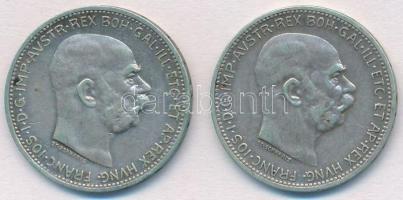 Ausztria 1914-1916. 1K Ag "Ferenc József" (2xklf) T:1-,2 Austria 1914-1916. 1 Corona Ag "Franz Joseph" (2xdiff) C:AU,XF