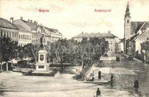 Sopron, Széchenyi tér, Széchenyi szobor. Kummert L. utóda kiadása (EK)