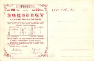 Hanság, Hanyság; Fövenyes tó, hátoldalon Sorsjegy a Csornai Járási Közkórház javára