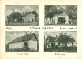 1937 Inárcs, Pusztainárcs; vasútállomás, Állami iskola, Rötzer tanya, Hangya szövetkezet üzlete