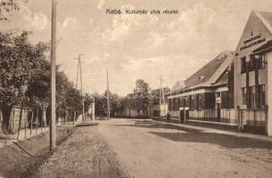 Kaba, utcakép, Református egyház népiskolája és kultúrháza. Márton Jenő kiadása